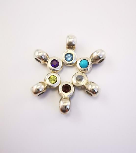 Gemstone birthstone charms, sterling silver, Valentine's Day gifts, handcrafted jewellery, Eltham, Melbourne, Australia