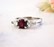 Ruby and diamond engagement ring, white gold, Eltham jeweller, Melbourne, Australia