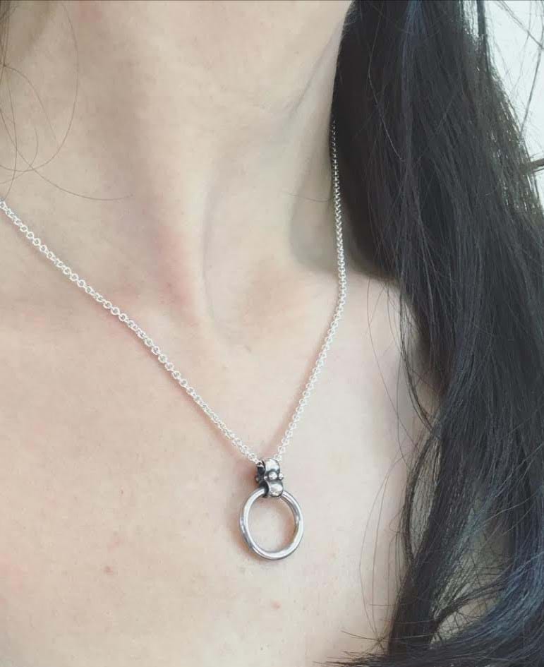 Circlet sterling silver pendant on chain, jewellery, Melbourne, handcrafted