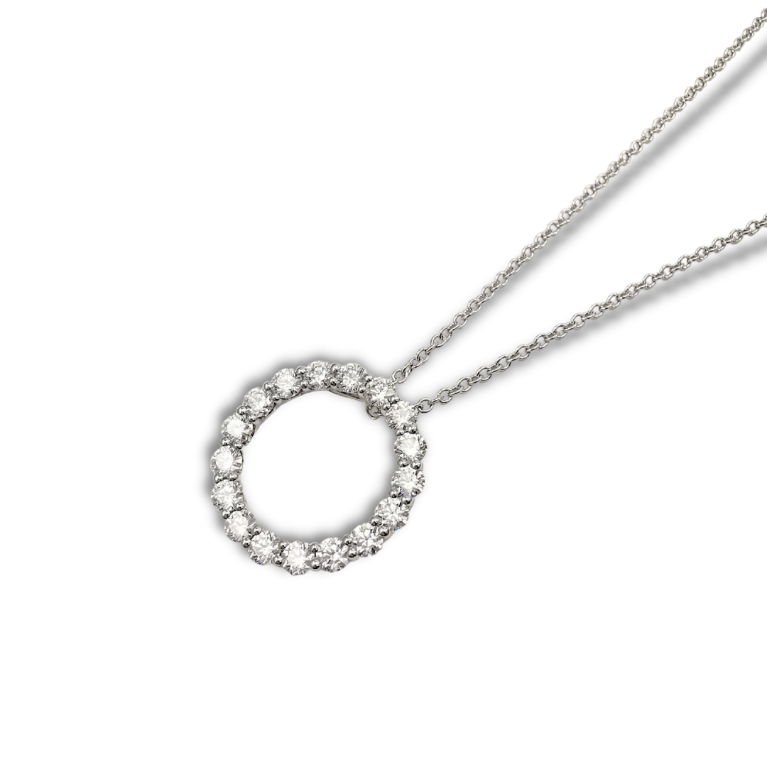 Large circle diamond pendant, white gold, everyday diamond jewellery, Eltham, Melbourne, Australia