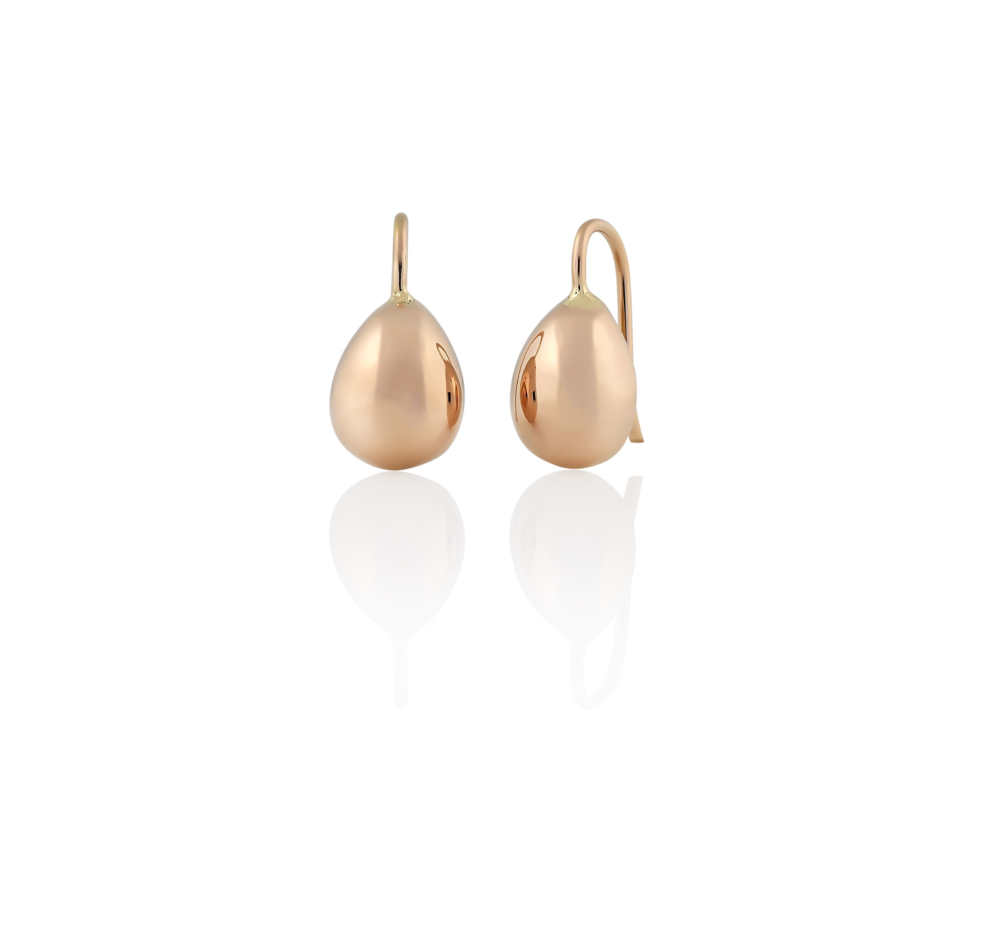 Rose gold peardrop earrings, everyday jewellery, Melbourne Australia