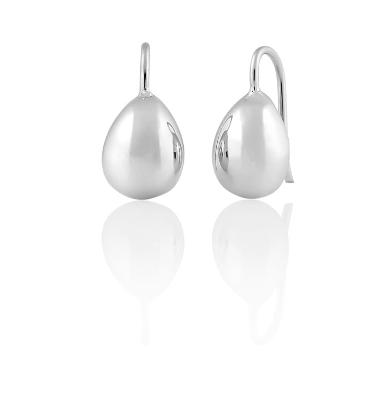 Peardop handcrafted sterling silver solid earrings, hook earrings, everyday jewellery, online jewellery store, gifts for women, Melbourne, Eltham jeweller, Australia, hook earrings