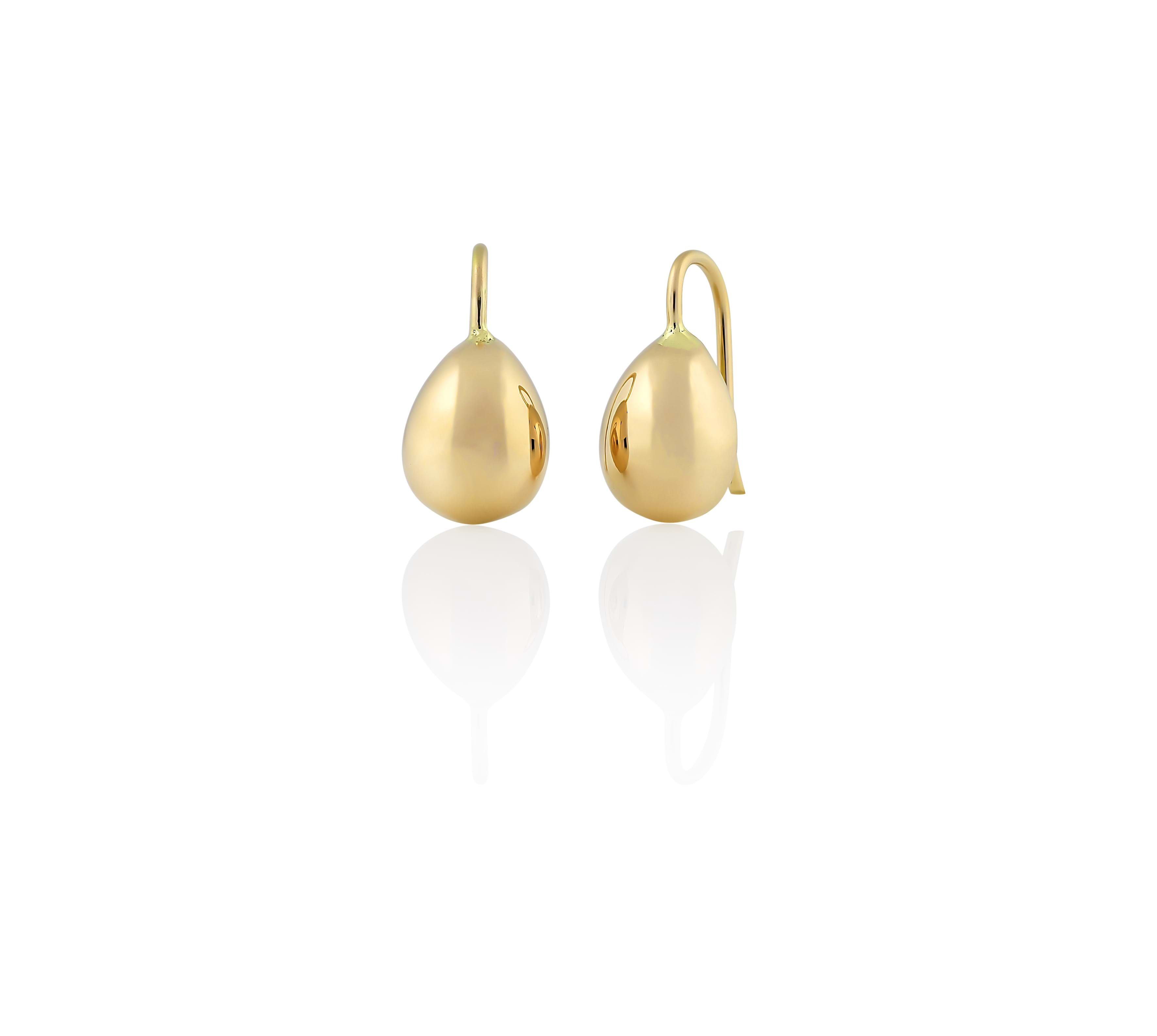Yellow gold peardrop solid earrings on hooks, Melbourne Australia, mother's day gifts, mother's day gift suggestions