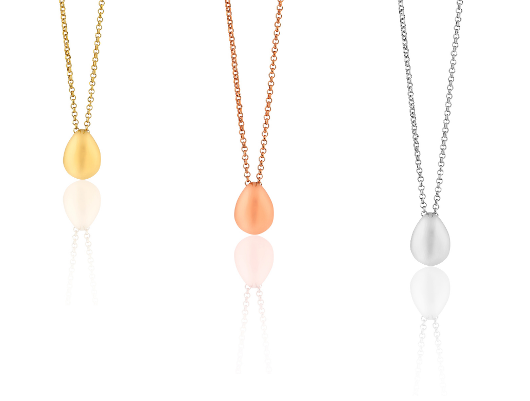 Peardrop pendants, solid pendants, everyday jewellery, handcrafted, Eltham, Melbourne, Australia