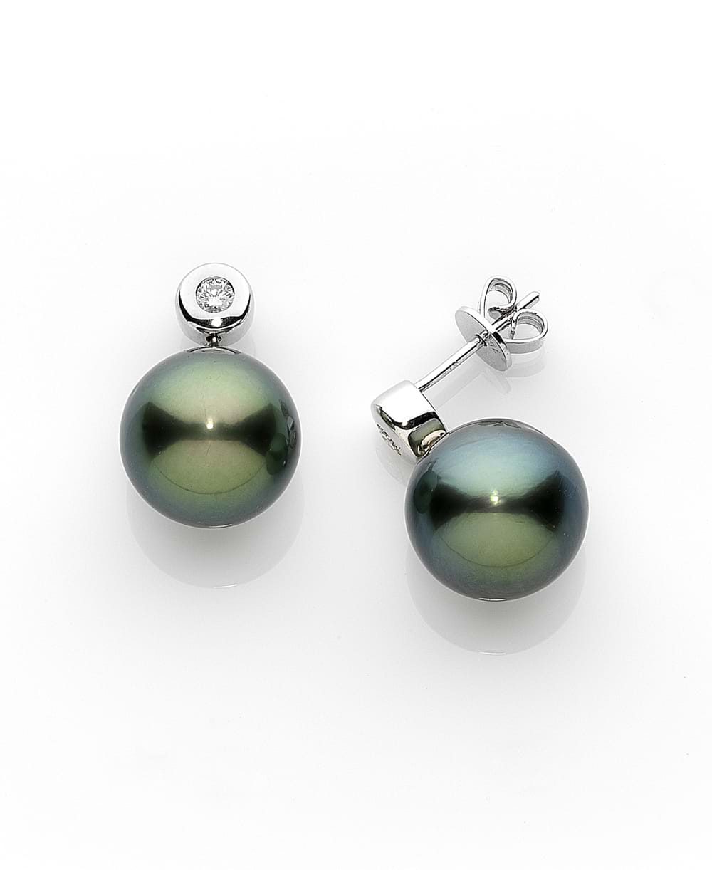 Tahitian pearl and diamond earrings, Christmas gift ideas, jewellery store online, Melbourne
