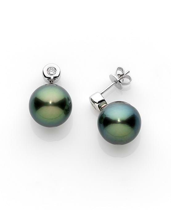 Tahitian pearl and diamond earrings, Christmas gift ideas, jewellery store online, Melbourne