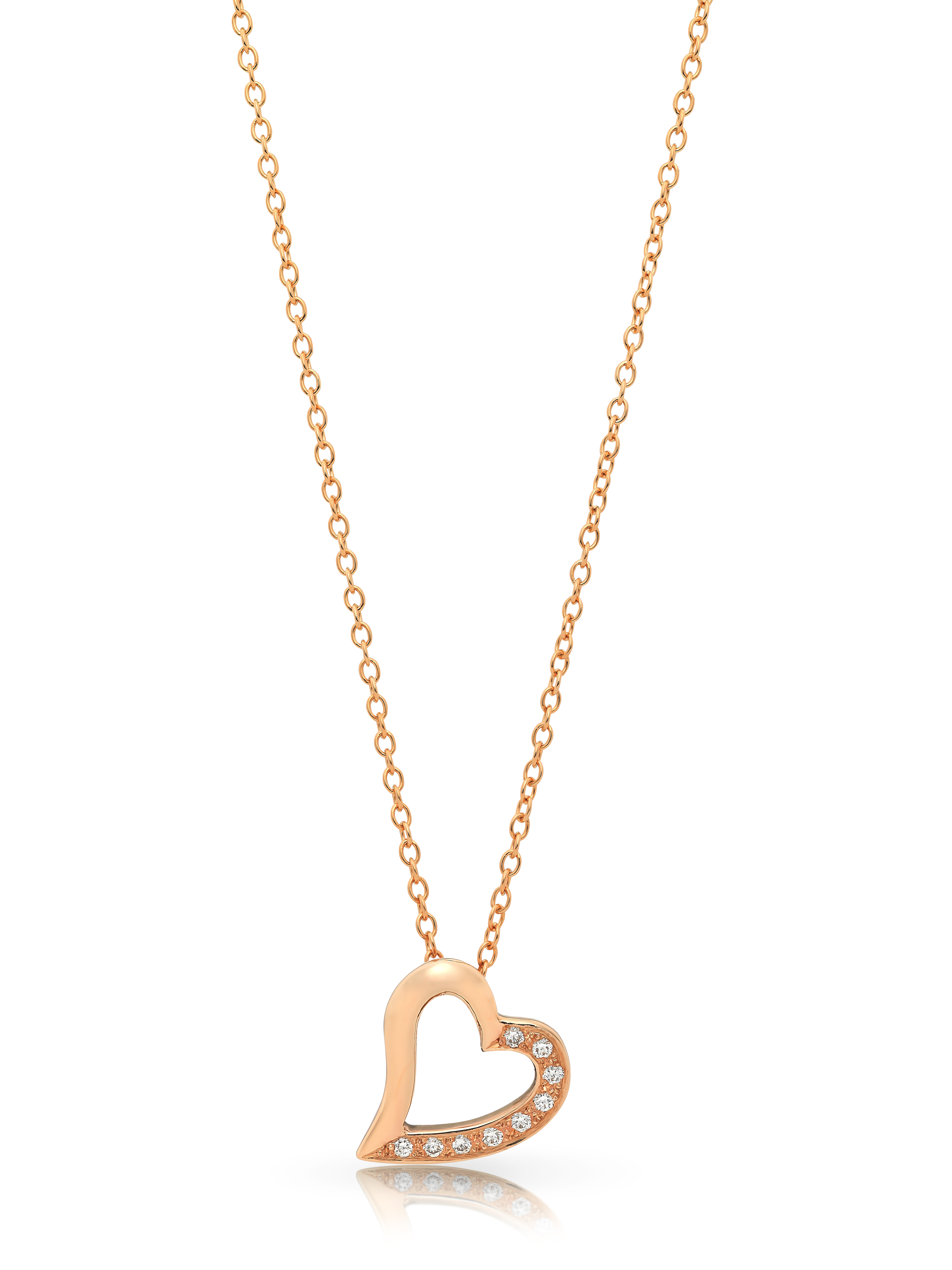 Heart pendant with diamonds, rose gold jewellery, charm, diamond jewellery, everyday jewellery, gifts for teenagers, 21st gifts, gifts for girls, Eltham jeweller, Melbourne, Australia