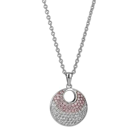 Pave round pendant with Argyle pink diamonds and white diamonds, jewellery, Melbourne, Australia, Valentine's Day gift ideas, gifts for women, gifts for girlfriends