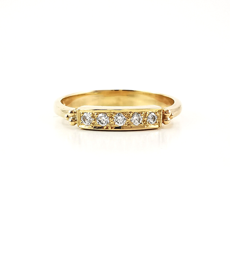 Rectangle granulation diamond bands in white gold and yellow gold, Melbourne Australia, Eltham jeweller, wedding bands, rings, diamond rings, eternity rings, yellow gold