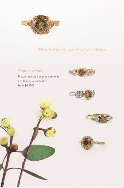 Cognac rings, trilogy rings, diamond rings, three stone rings, Christmas shopping, handcrafted rings, Eltham, Melbourne