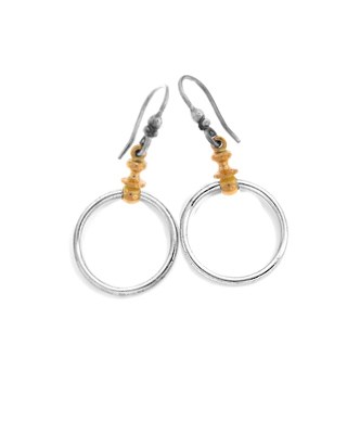 Handcrafted everyday two-tone earrings, everyday jewellery, hoop earrings, loop earrings, hook earrings, buy jewellery online, online jewellery store, Eltham jeweller, gifts for women, Melbourne, Australia