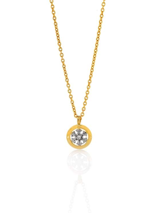 Yellow gold snowflake diamond pendant, Melbourne Australia