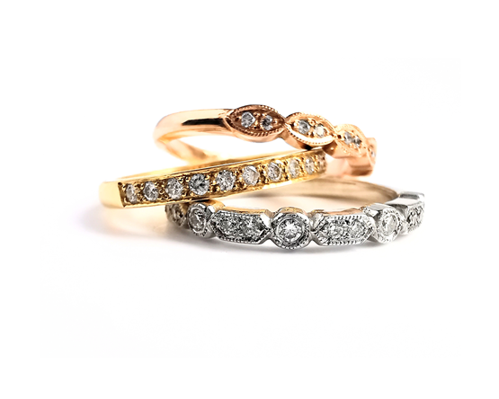 Diamond stacking bands, wedding bands, anniversary bands, Christmas gifts for her, shop online