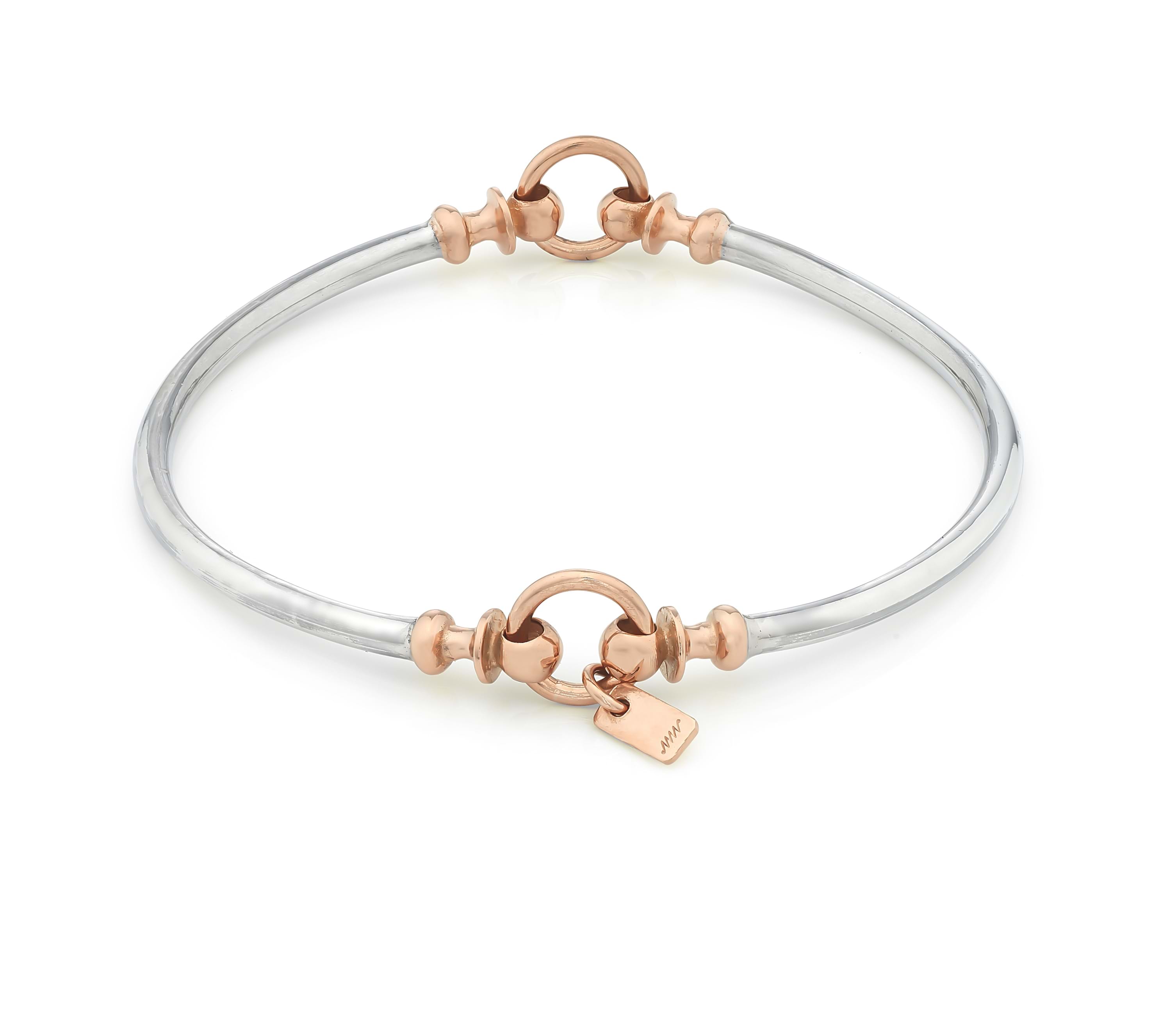 Two-tone rose gold and sterling silver bangle, gifts, jewellery, Melbourne Australia