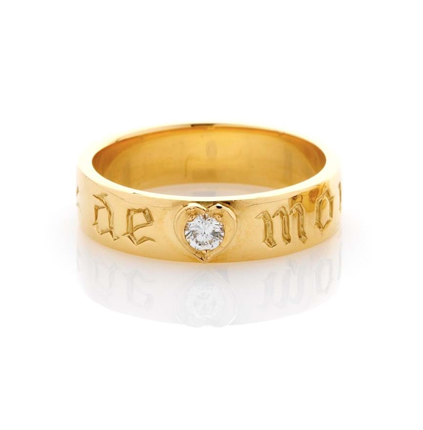 Yellow gold friendship ring, promise ring, rings for boyfriends, rings for boys, historical posy ring, inscription, ancient love messages, think of me rings, jewellery, handcrafted, Eltham jeweller, Melbourne, jewellery store online, shop online