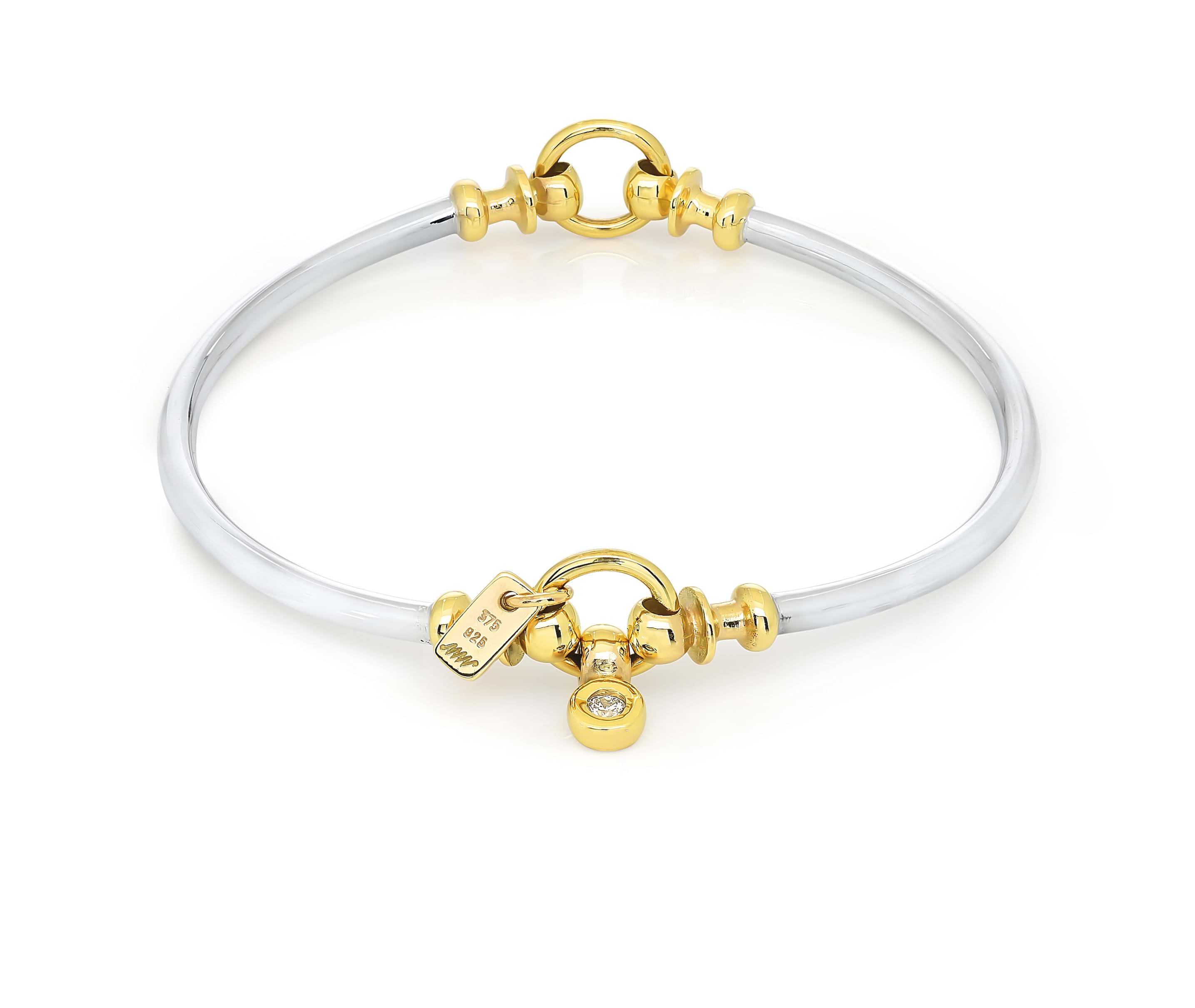 Diamond gold charm on bangle, Eltham, Melbourne Australia