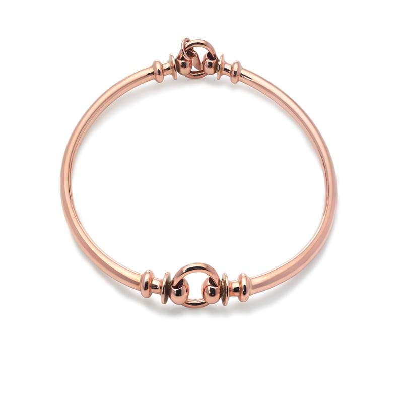 Thistle link handcrafted solid everyday jewellery bangle, rose gold, Melbourne Australia