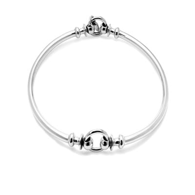 Thistle Link Bangle - Sterling Silver