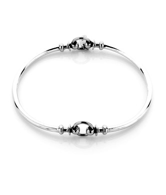 Thistle link sterling silver solid bangle, Melbourne Australia