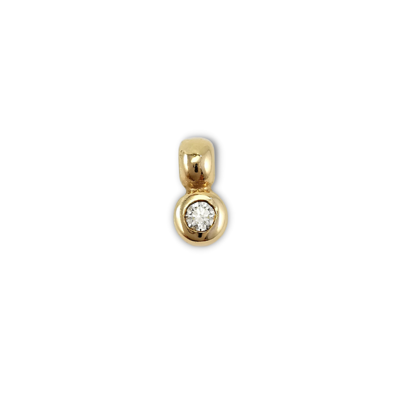 Yellow gold bezel set diamond charm for pendant or bangle or bracelet, Eltham, Melbourne, Australia