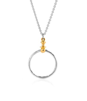 Two-tone hoop loop circle pendant, jewellery online, gifts for women, Eltham jeweller, Melbourne, Australia