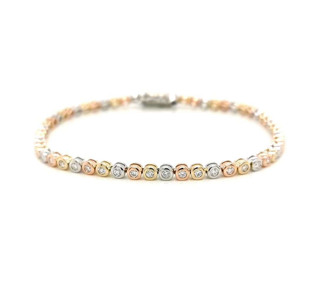 Diamond tennis bracelet, tricoloured diamond jewellery, Eltham, Melbourne, Australia