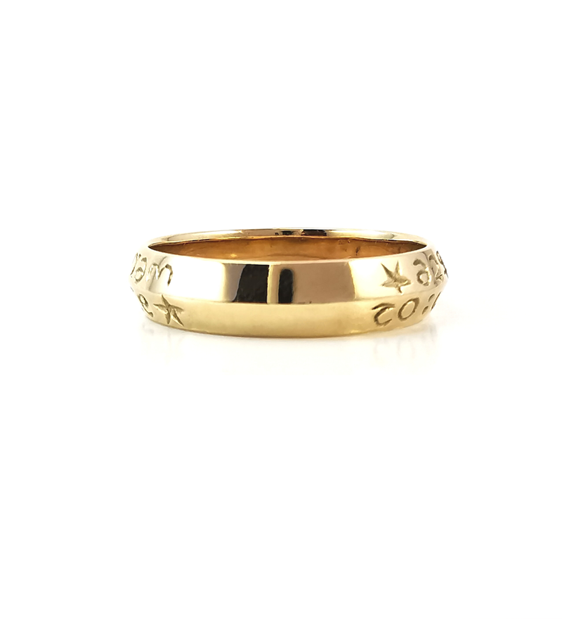 Yellow gold friendship ring, promise ring, rings for boyfriends, rings for boys, historical posy ring, inscription, ancient love messages, think of me rings, jewellery, handcrafted, Eltham jeweller, Melbourne, jewellery store online, shop online
