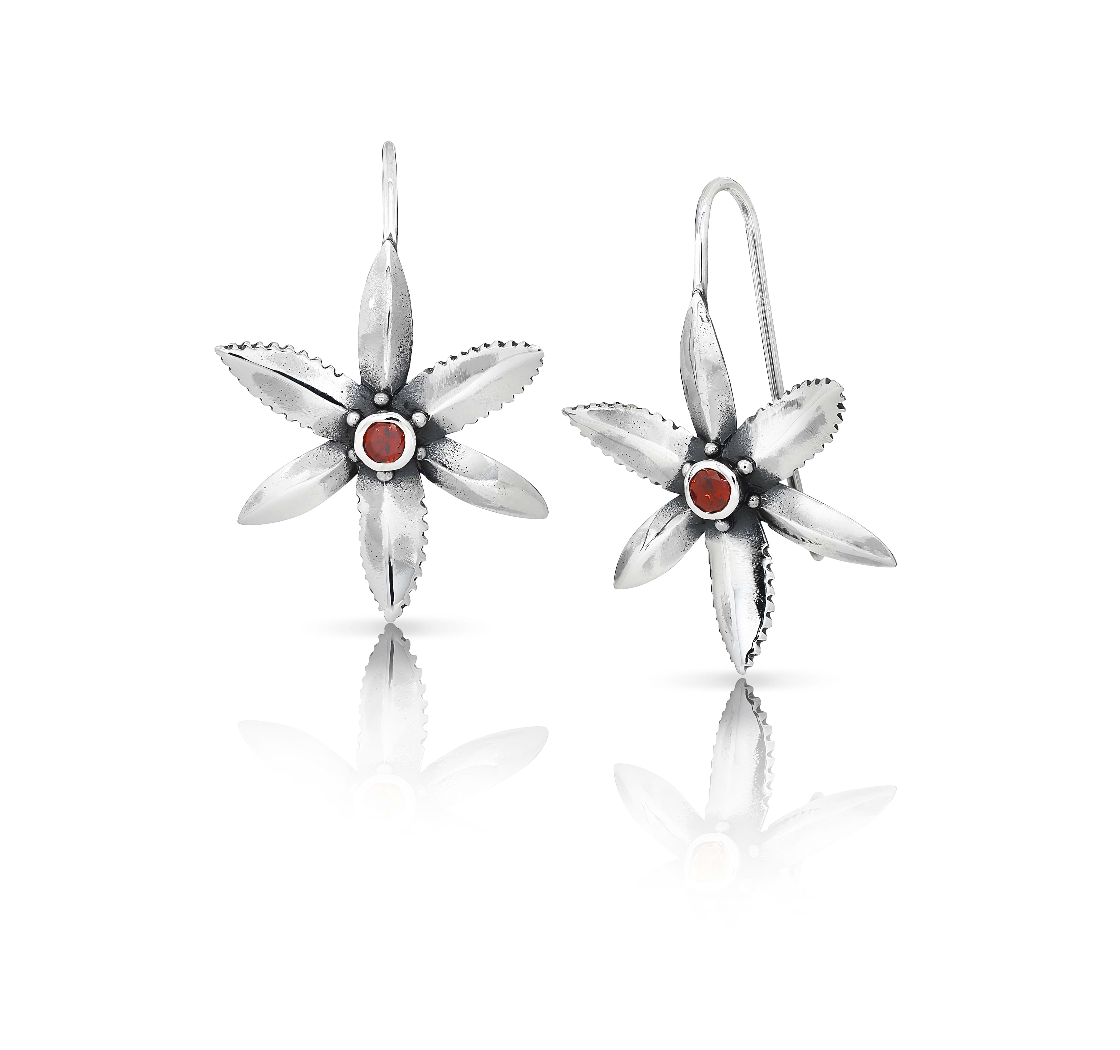 Chocolate Lily Earrings Sterling Silver