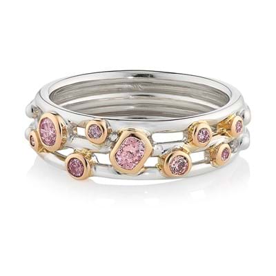 Argyle pink diamond wire band set in rose gold with white gold band, Melbourne Australia