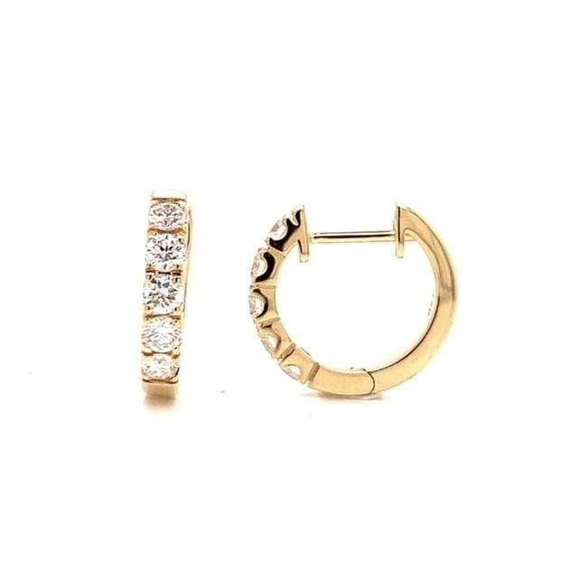 Diamond claw set huggies earrings in white gold, jewellery, Melbourne Australia, everyday diamonds, jewellery store online, jewellery shop website, Eltham jeweller